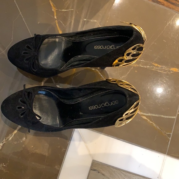 Sergio Rossi black suede heels 7.5 - Picture 3 of 5